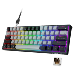 AULA F3261 60% juhtmevaba mehaaniline m&auml;nguklaviatuur, RGB-valgustus, vahetatav klaviatuur, pruunid l&uuml;litid (juhtmevaba versioon) must ja hall