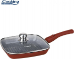 Alumiiniumist grillpann koos keraamilise kattega, 28x4 cm HR-JLG-A28G, COOKING BY HEINNER