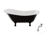 Vann Besco Otylia B&W 170, Must/Valge+Must, koos sifooniga Klik-klak Kroom