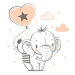 Lastevoodi LUK 140x70 sahtli ja madratsiga Baby elephant