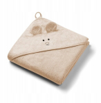 BabyOno bambusest kapuutsiga r&auml;tik 100x100 tumekreemikas 1553/06