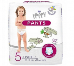 M&auml;hkmed - p&uuml;ksid HAPPY PANTS 5 JUNIOR 11-18KG 22 tk