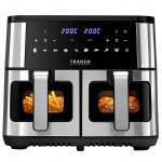 Kahekambriline &otilde;livaba kuuma&otilde;hu frit&uuml;&uuml;r 9 l 2800 W LED-valgustuse ja 9 programmiga, Kar&scaron;to oro gruzdintuvė dviejų kamerų be aliejaus 9 l 2800 W su LED ir 9 programomis