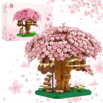 Bonsai kirsipuu ehituskomplekt, 1104 osa., Konstruktoriaus kaladėlių bonsai vy&scaron;nių žiedų medis, 1104 det.