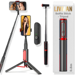 Selfie pulk (Selfie stick) LIVMAN Oth-AB202 - multifunktsionaalne selfide pulk ja statiiv kaugjuhtimispuldiga, 0,8m