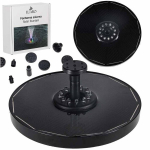 LUARO p&auml;ikeseenergial t&ouml;&ouml;tav tiigi purskkaev, aia ujukpump, LED RGB, 16 cm