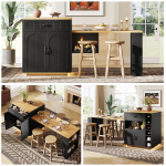 K&ouml;&ouml;gisaar v&auml;ljat&otilde;mmatava tasapinnaga, 2 sahtlit, 4 ust, must/valge