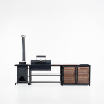 Grill, ahi paja jaoks ja laud kraanikausiga "Kompleks, modulaarne aiam&ouml;&ouml;bel", 3100/600/850mm.