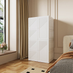 Riidekapp, Mitmeotstarbeline Kokkupandav Hoiukapp Riidepuutoruga, Elutuppa, Magamistoasse, Korterisse, 136 x 50 x 69 cm, Valge