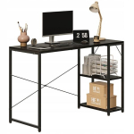 Arvutilaud, loft-stiilis, must, modernne, tugev, riiulitega, t&ouml;&ouml;stuslik, 120