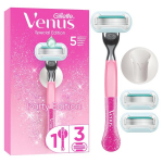 Gillette Venus Party Edition raseerija, 3 vahetatavat raseerija pead, seinahoidik