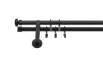 Topelt kardinapulk 320 cm 19 mm Must Matt Sigma Silent piikidega