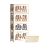 Kokkupandav mobiilne moodulkapp Yarwayer 126,5 x 55 x 32,5 cm, valge, 225 l, 4 taset