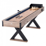 Shuffleboard laud 274x61x81 cm LED valgustusega 2-&uuml;hes m&auml;ngukomplekt