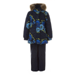Huppa T&uuml;drukute talvekomplekt RENELY, Navy Pattern/ Navy, 110 cm