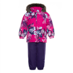 Huppa Laste talvekomplekt AVERY, fuchsia pattern/ dark lilac, 92