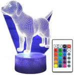 3d Led-lamp &ndash; koer labradori retriiver, 16 v&auml;rvi