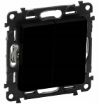 Legrand Valena Life topeltl&uuml;liti, must, 10ax, 250v