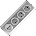 K&ouml;&ouml;gi pistikupesa 2 usb laadijaga, roostevaba teras, Fs-3