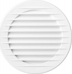 Valge &uuml;mmargune v&otilde;rguga ventilatsioonikate, &Oslash;70mm