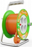 Plast-rol 10m trumli pikendus, 4 pistikupesa, oranž