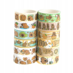 Dekoratiivne washi teip "capybara" komplektis 12 tk.