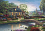 Pusle 1000 t&uuml;kki Thomas Kinkade "maja oja &auml;&auml;res"