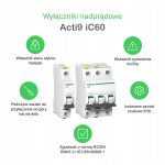 Schneider Acti 9 Ic60n-b16-2 automaatl&uuml;liti, 2p, 16a, 6ka
