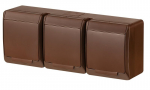 Hermes 3 pistikupesa, pruun, Ip44, pinnapealne