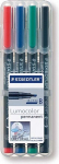 Staedtler Lumocolor p&uuml;simarkerid, 4tk, karbis