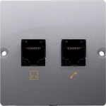 Arvuti ja telefoni pesa Rj45/rj11, Simon Basic, h&otilde;bedane