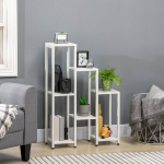 Lillepostament 7 tasapinda, teras, valge, 65x23x94,5 cm