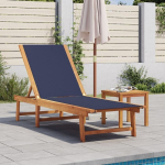 Lamamistool vidaXL 4008418 sinine akaatsiapuidust Textilene k&uuml;lglauaga