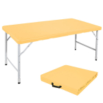 Kokkupandav laud 125 cm, reguleeritav, helekollane