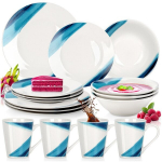 S&ouml;&ouml;gitaldriku komplekt portselan valge sinine 16 el 600 ml 18x6 cm Orion