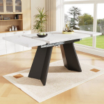 Teleskoopiline s&ouml;&ouml;gilaud 99-159x74 cm, pikendatav, valge lauaplaat
