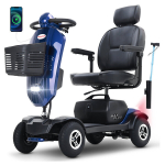 Elektriauto seenioridele, 300W, 136 kg, 25 km, 360&deg; peatoe p&ouml;&ouml;rlemine, juhiluba pole vaja, sinine