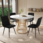 S&ouml;&ouml;gilauakomplekt SONNENH 5-osaline, 100 cm, valge marmorimustriga