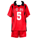 Sportlik cosplay kost&uuml;&uuml;m Haikyuu Nekoma High XL punane/must