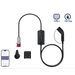 Kaasaskantav elektriauto laadija 22kW Type 2 6&ndash;32A 3 faasi 6m kaabel Bluetooth rakendusega IP66 EFAC32FE32 EV Charge