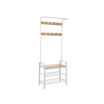 Riiulriidepuu 33.7x72x183 cm Kollane tamm Valge hoiustamine