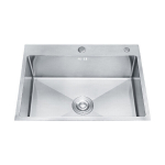 Roostevabast terasest valamu VENTO 50X44X22 satiinist topmount