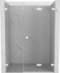 Mexen Lunar-F volditavad du&scaron;iseinad, parempoolsed, 150 cm, l&auml;bipaistev, valge - 836S-150-050-20-00-P