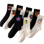 V&auml;rvilised kirjaga sokid 5 vnt., White Random 5 Pairs