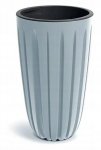 Plastikust lillepott kaanega k&otilde;rge helehall 29cm Wario