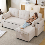 L-kujuline magamissofa, hoiukastidega, 211x130x86 cm, 3 kohaga