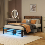 Metallvoodi raam LED-i, USB-peaga, 120x200 cm