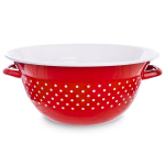 Tecka punane emailitud k&ouml;&ouml;gikauss 26 cm 25 l Orion, Virtuvinis dubuo emaliuota raudona su žirneliais TECKA 26 cm, 2,5 l