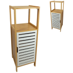 Vannitoakapp, Begryf, bambus, 30x30x89 cm, bambus/valge, ustega