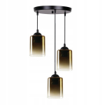 Ripplamp Serena, must, kuldse kapuutsiga, 3x40w E27